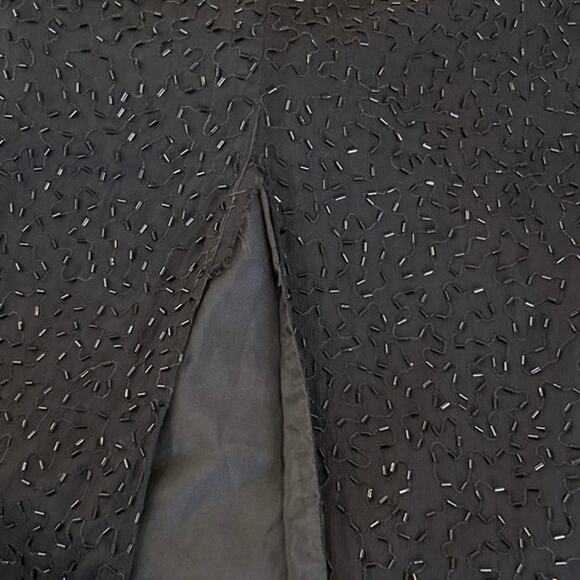 Clianna Beaded Evening Dress White Blk & Silver beads Long Women SZ M - Picture 10 of 10